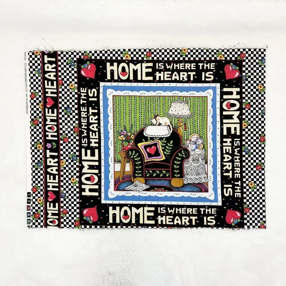 Mary Engelbreit ‘Home Is Where The Heart Is’ Quilting Fabric Panel Cotton
